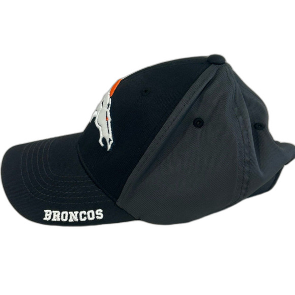 NFL Cap Hat Unisex Adjustable Black Gray Denver Broncos Embroidered Logo - Picture 3 of 10